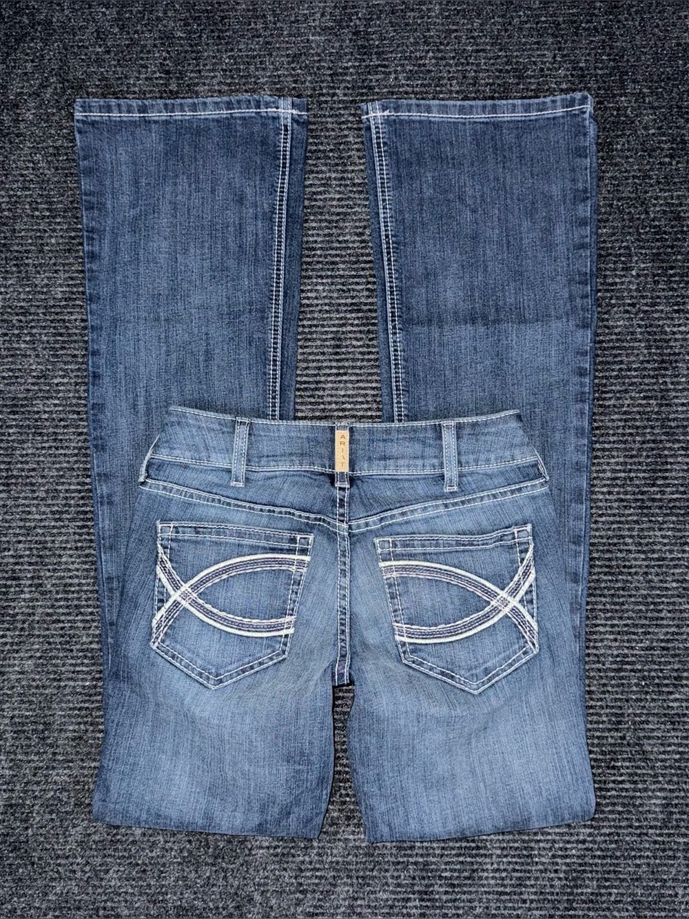 Ariat Arrow Fit Mid Rise Shayla Boot Cut Jean 25 x 34.5 LONG Western Cowgirl EUC